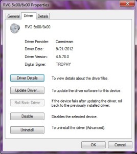 Checking Dental X-ray Sensor Drivers